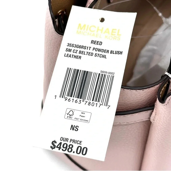 Michael Kors Reed Small Satchel Crossbody Bag Powder Blush (NWT) - Picture 13 of 13
